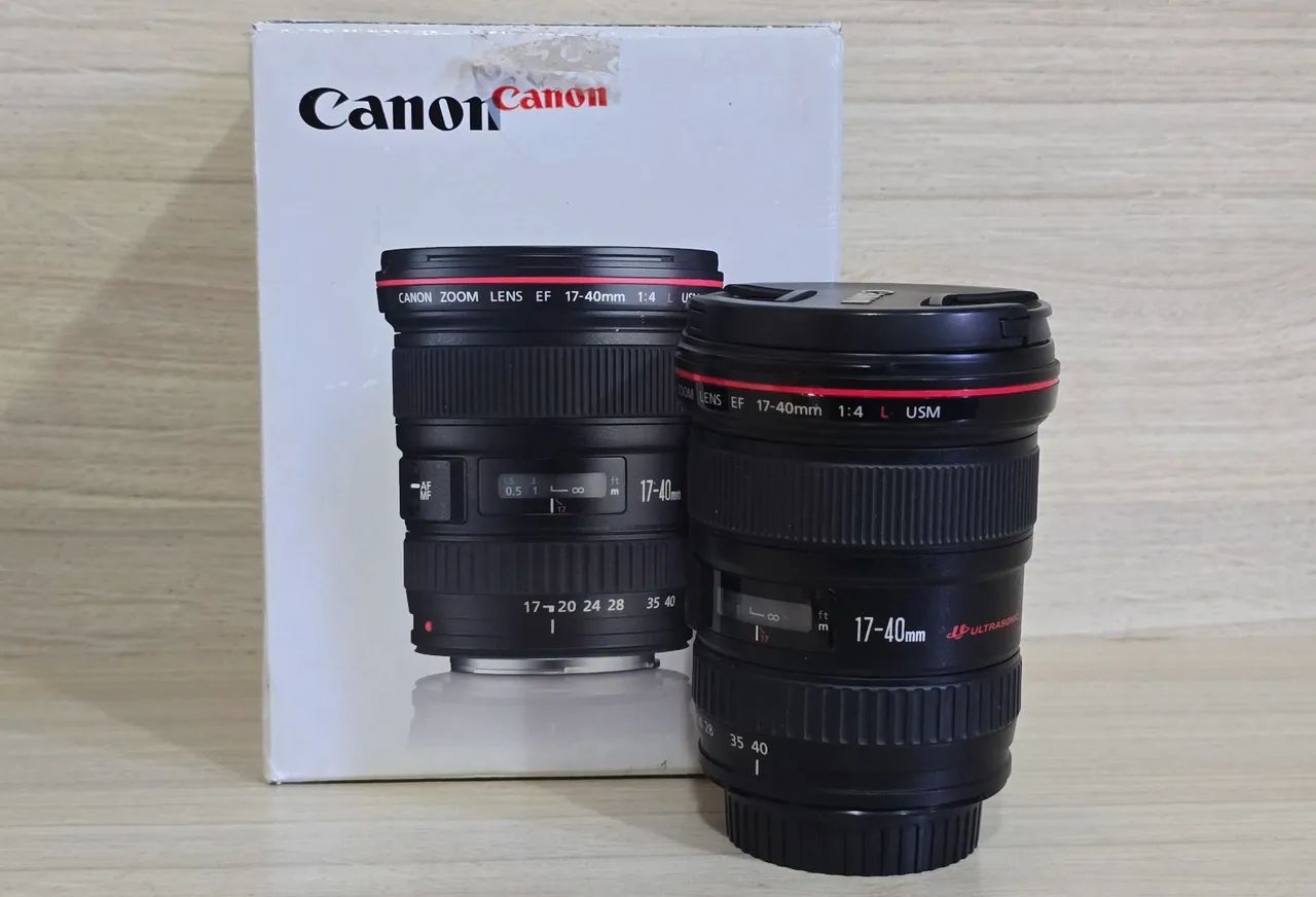 LENTE CANON EF 17-40MM F4 L USM IMPECÁVEL ZERA - Acessórios para