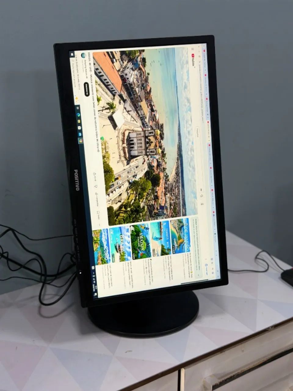 Monitor Positivo 22 Polegadas HDMI com Ajuste de Altura e Rotação - Sem Defeitos  - Foto 4