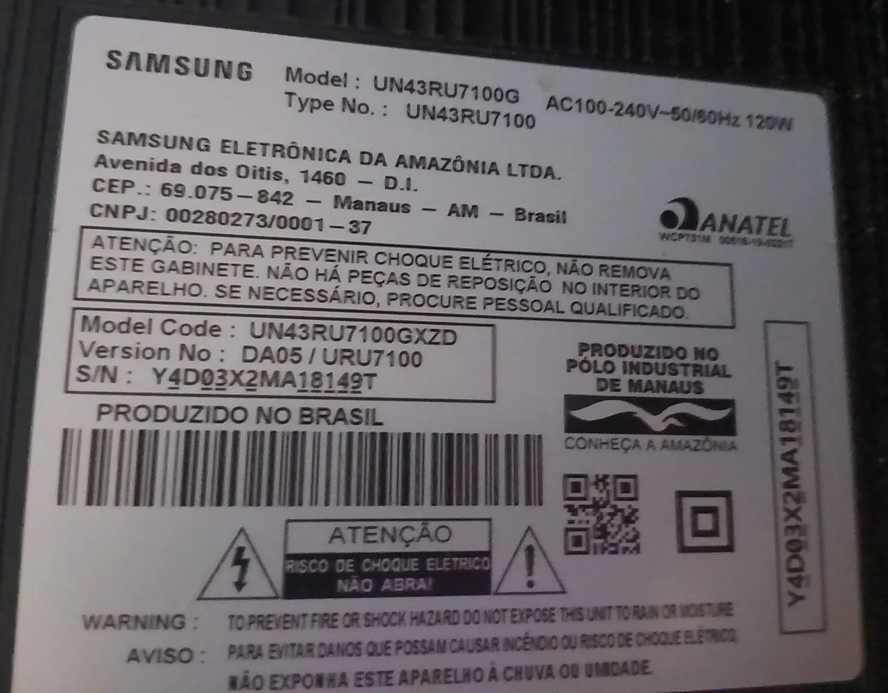 TV Samsung Smart 43' Polegadas com defeito na tela - Foto 2