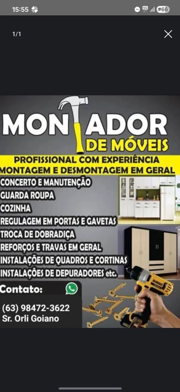 MONTADOR DE MÓVEIS EXPERIENTE E ÁGIL