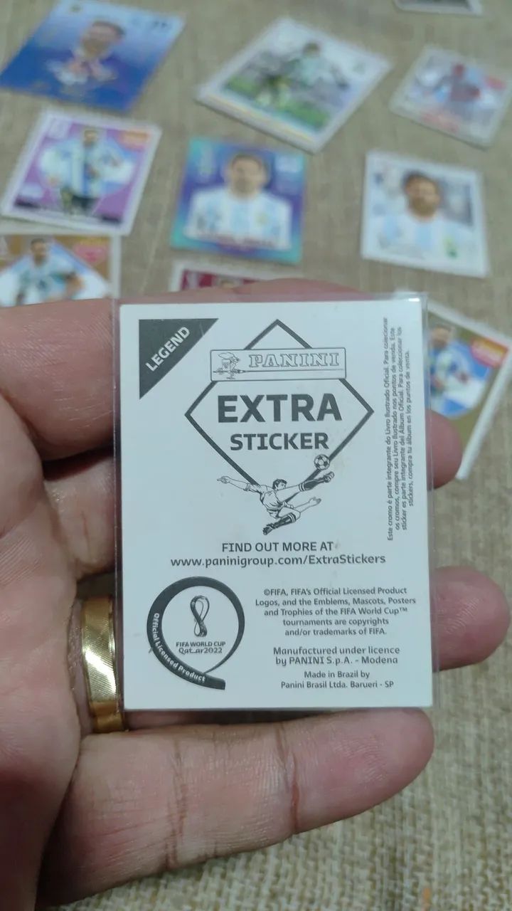 Figurinha legendes extra ticket cr7 ouro 2022 sleve e acrílico  - Foto 2