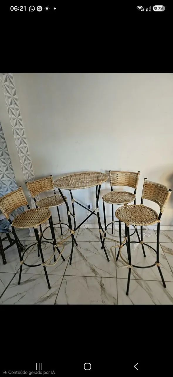 CONJUNTO BISTRÔ  - Mesa e bancos