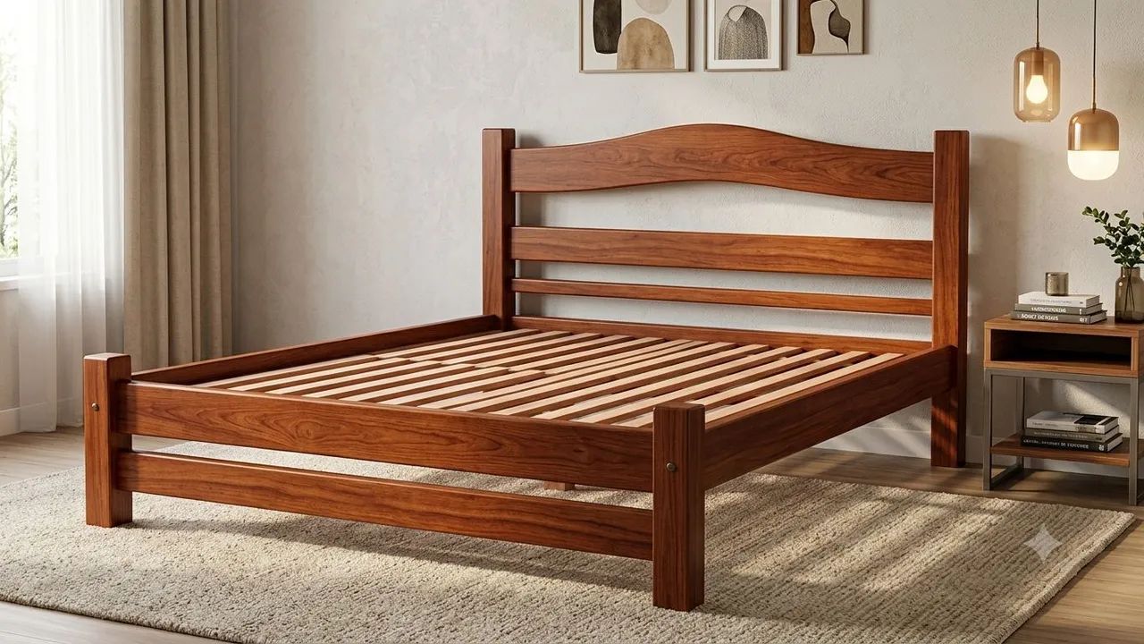 Cama de casal mogno - Foto 2
