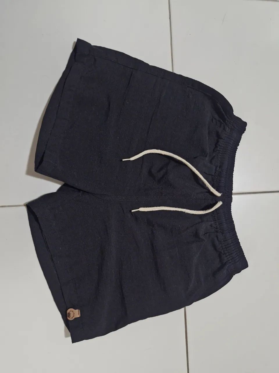 Kit 2 shorts linho - Preto e Bege - Foto 2