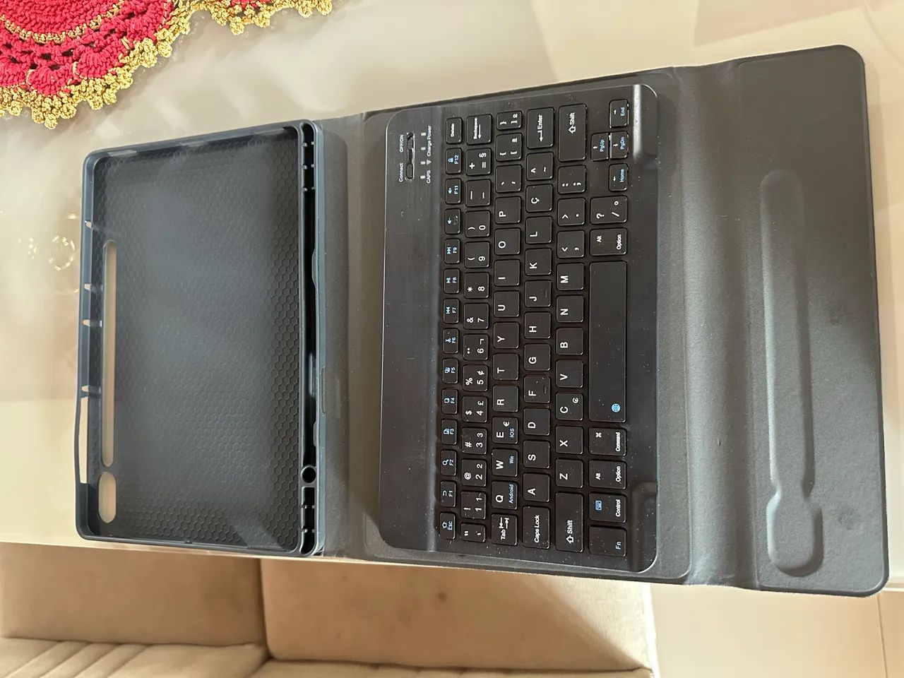 CAPA COM TECLADO PARA TABLET SAMSUNG S9/S10 FE 