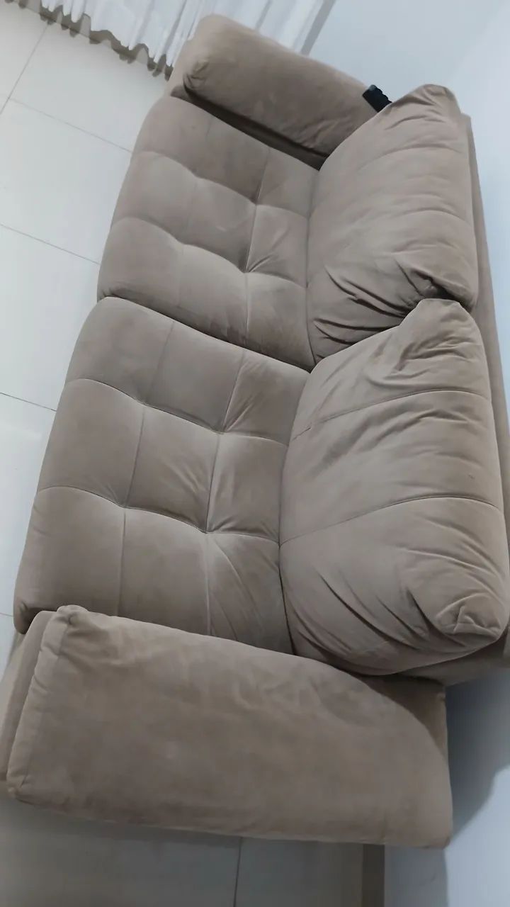 URGENTE (estamos mudando) - Sofá fixo Herval suede 2,30m - Foto 5