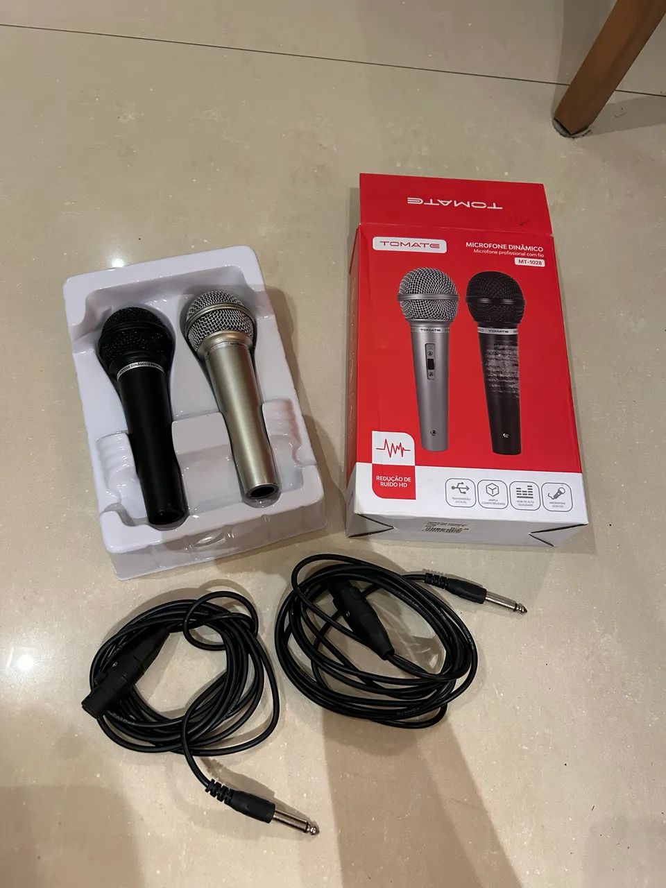 Kit 2 Microfones Profissional com Fio Tomate - Foto 5