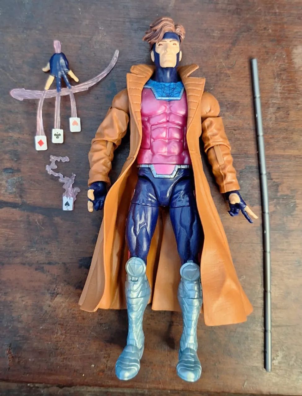 Marvel Legends X-Men Gambit Retrô vintage (usado completo) - Foto 3