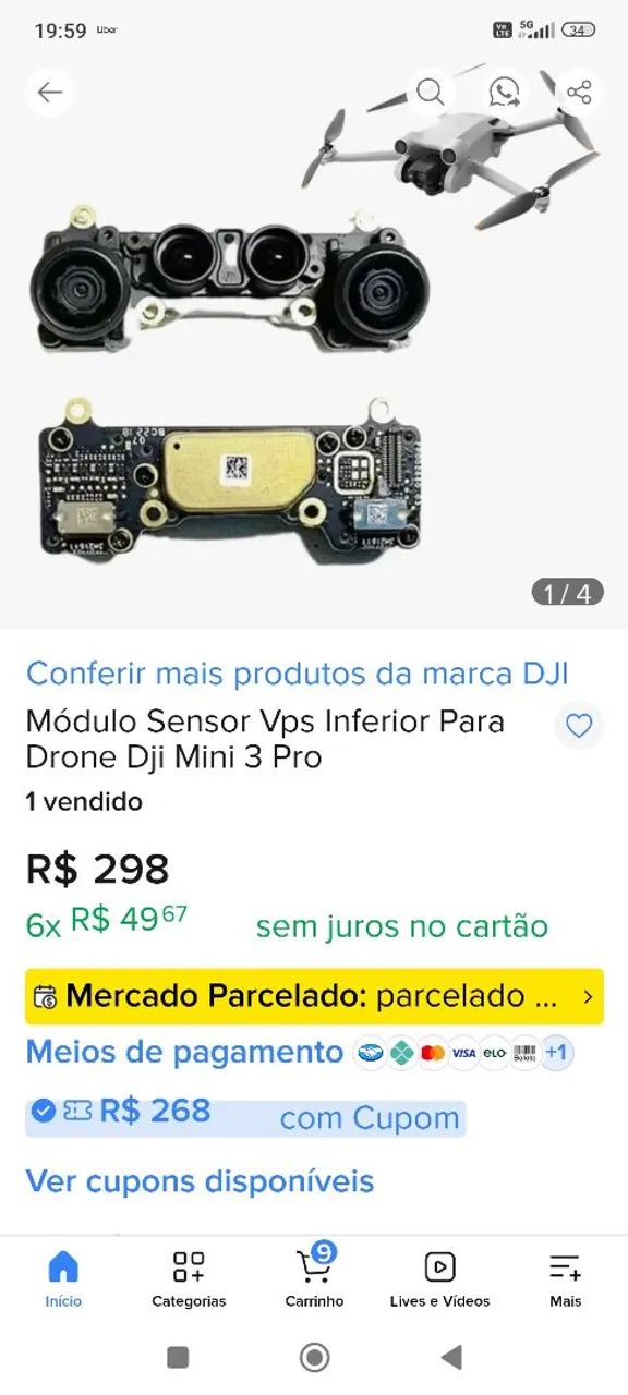 Sensor VPS Inferior Drone DJI Mini 3