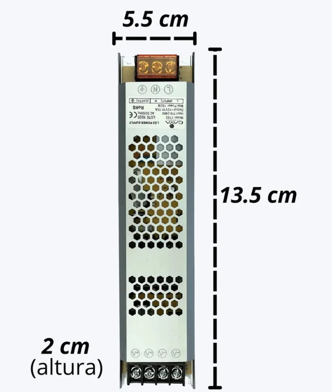 Fonte Chaveada Driver Slim 12v 15a 150w Bivolt Gaya  - Foto 6