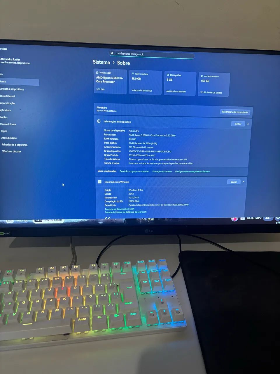 PC Gamer Ryzen 5 5600, AMD RX 6600, 16GB RAM, SSD NVMe 500GB + Periféricos e Monitor - Foto 2