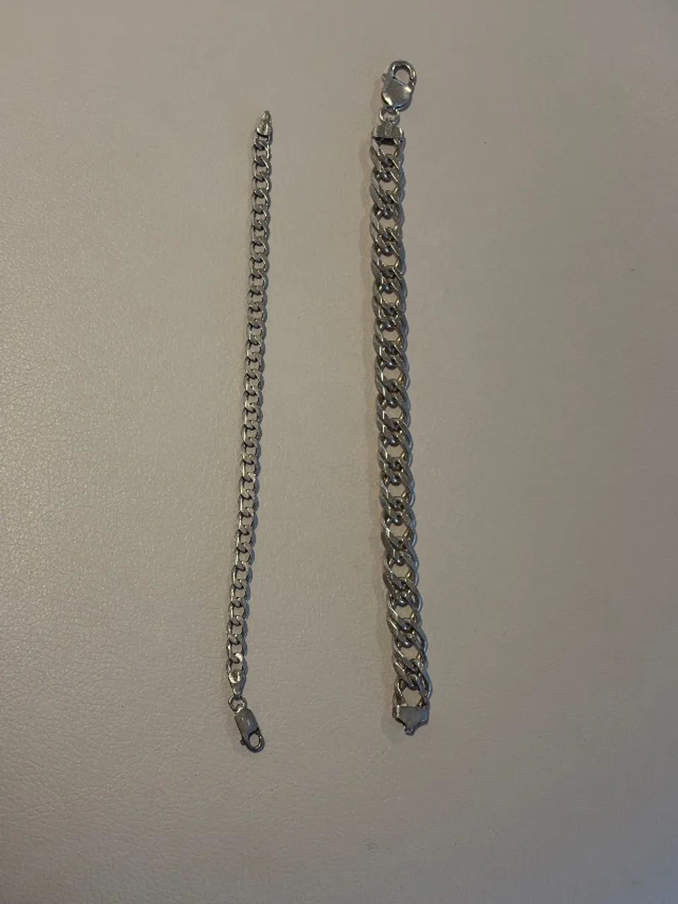 Kit 2 Pulseiras Prata 925 Maciça - Elo Grumet - 39g - Foto 2