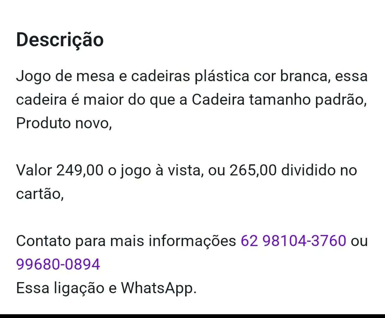 Jogo de mesa e cadeiras plástica cor preta!  Suporta 154 Kg. - Foto 5