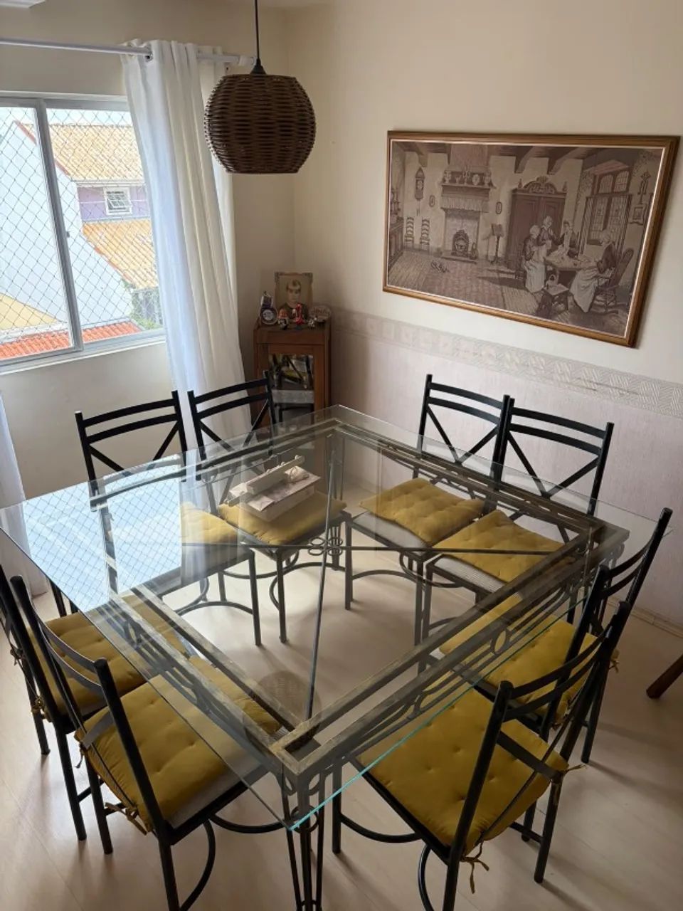 Mesa de jantar em aço e vidro temperado - Foto 2