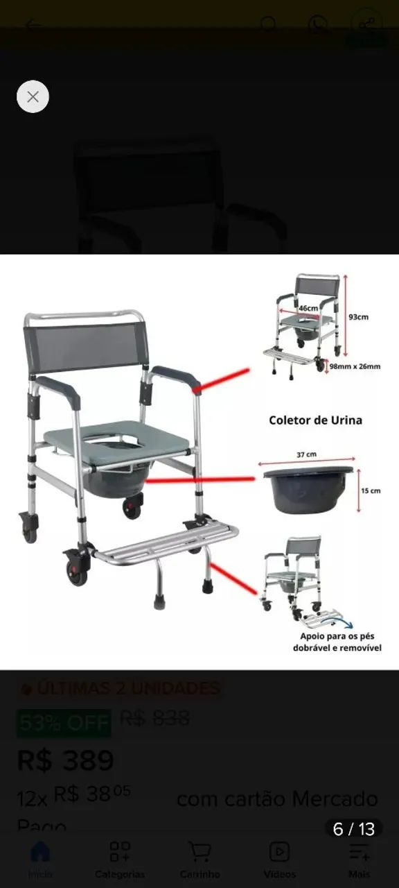 Cadeira de banho  - Foto 3