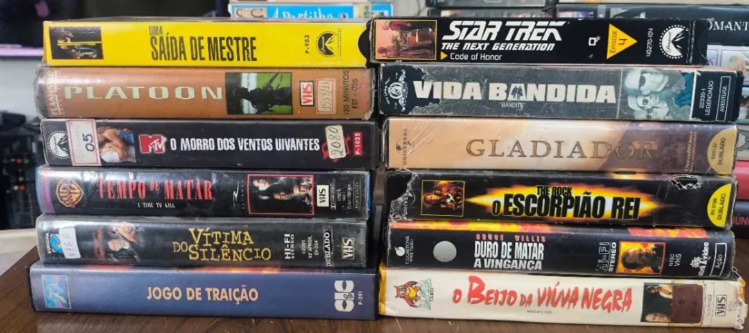 12 fitas VHS originais, filmes de ação, guerra, drama - Escorpião Rei - Gladiador 