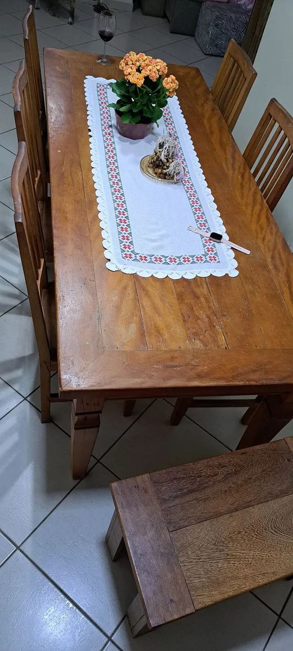 Mesa de madeira de lei Péroba. - Foto 4