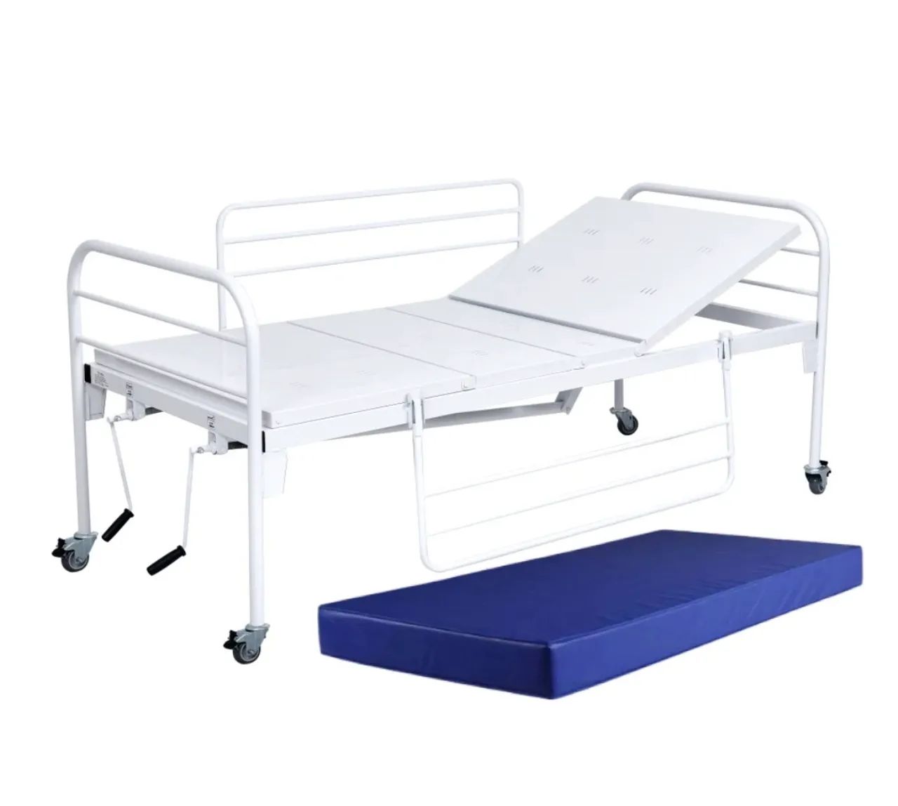 Cama hospitalar manual + colchão  - Foto 2