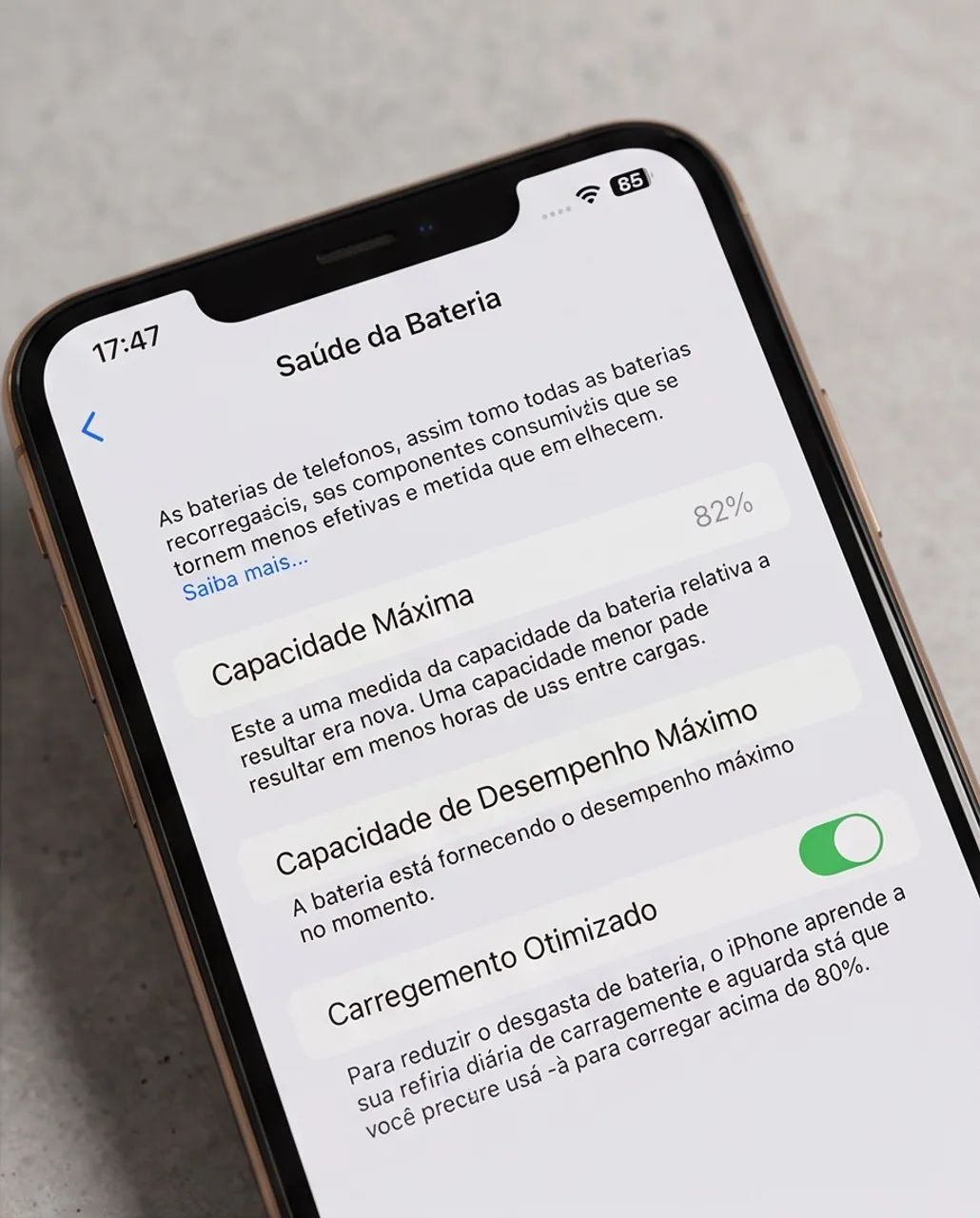 iPhone XS Max 64GB Dourado | 82% Bateria | Com Caixa | Conservado - Foto 2