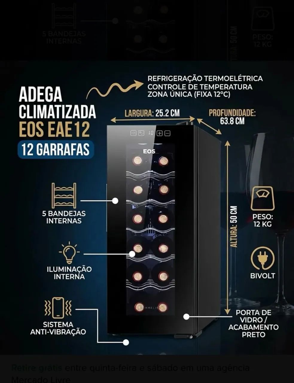 Adega de vinho refrigerada, Frigobar - Foto 3