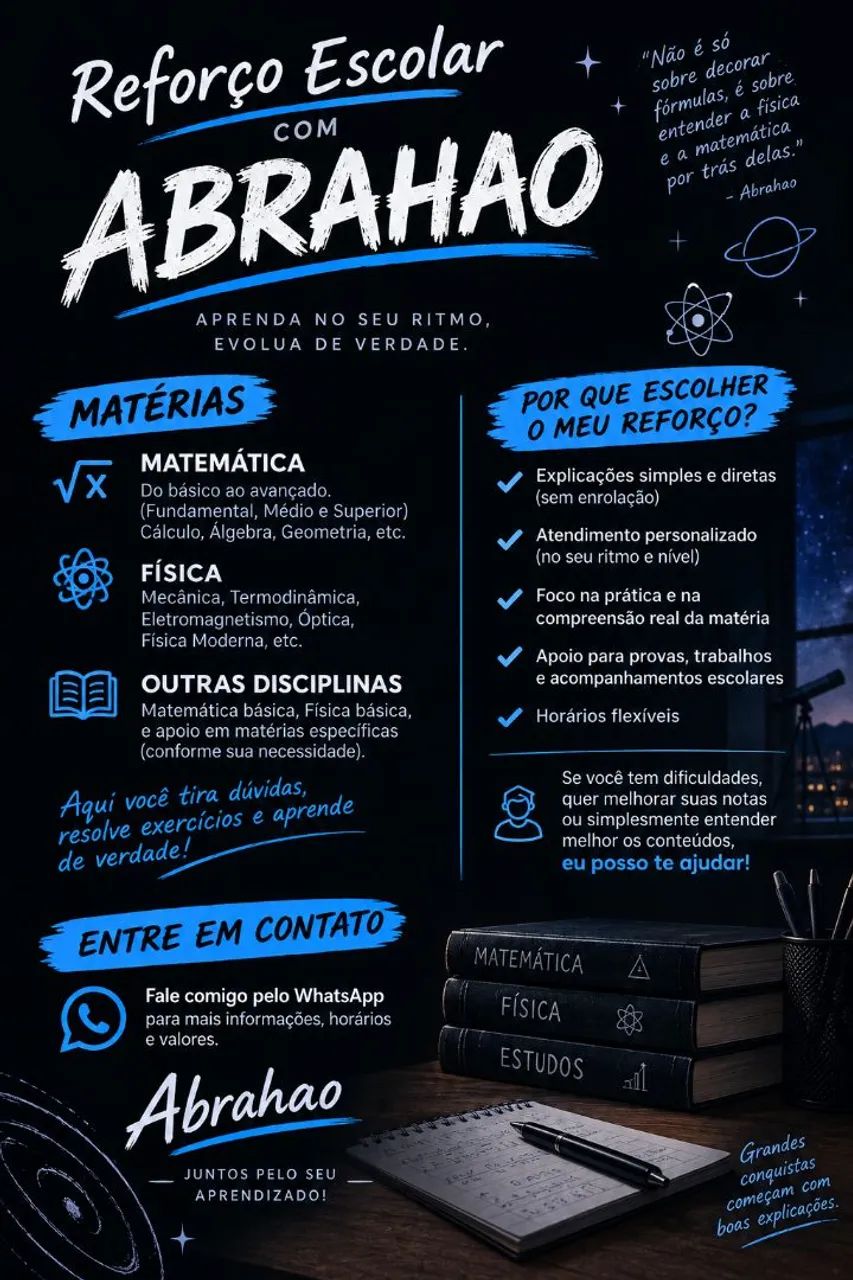 Aulas de reforço de Física e matemática 