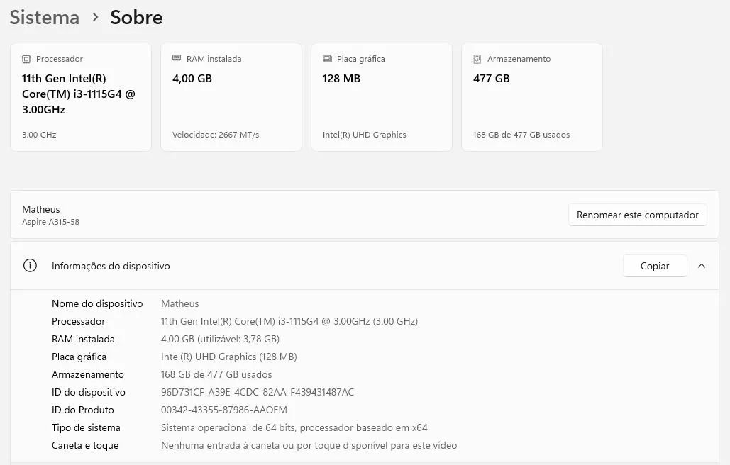 Notebook Acer Core I3 11° geração - Foto 5
