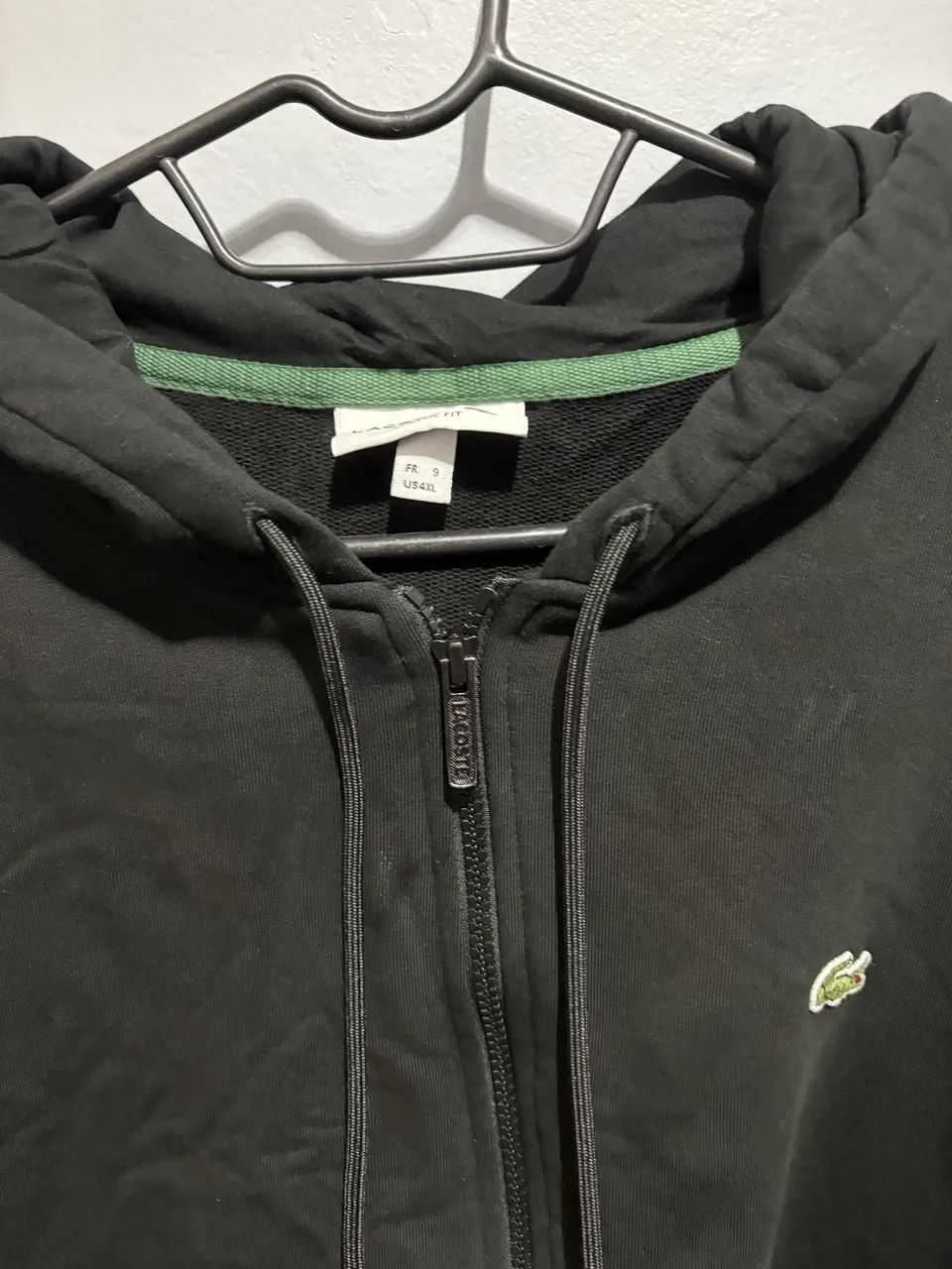 Moletom Lacoste Classic Fit Original 4XL Preto Com Capuz