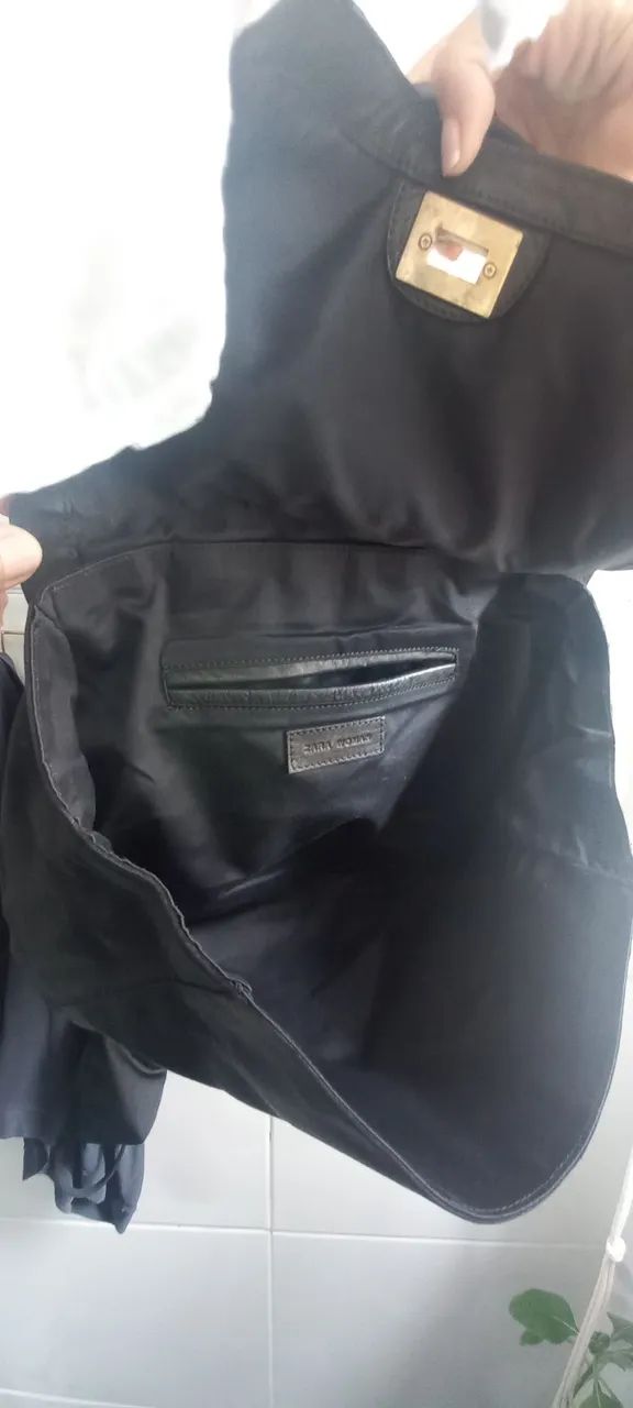 Bolsa Couro Legítimo Original Seminova da Zara. - Foto 2