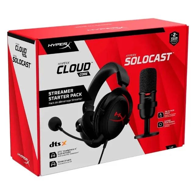 Kit HyperX Streamer Starter Pack - Headset HyperX Cloud Core +