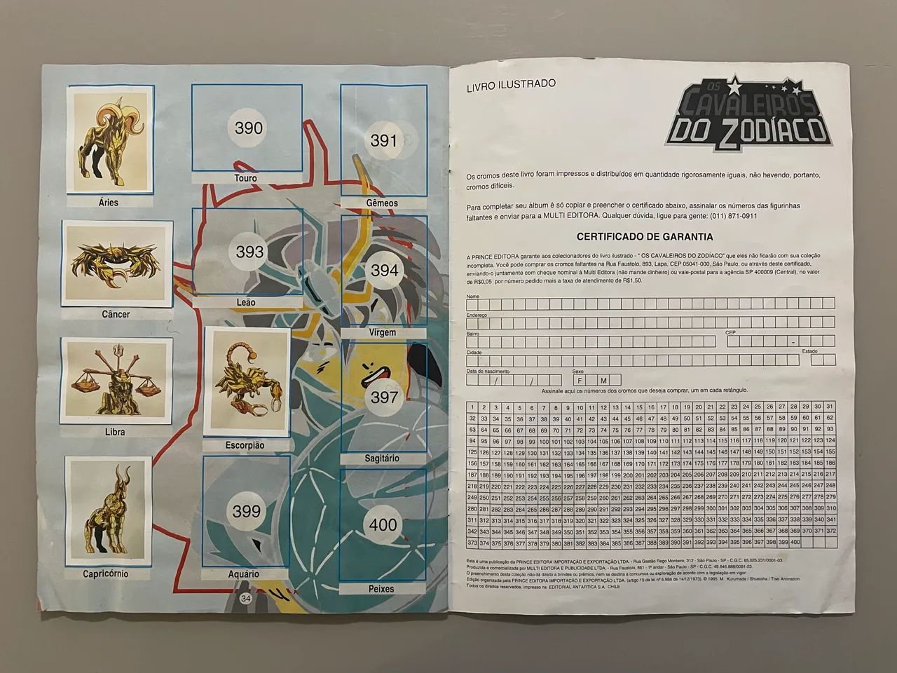 Álbum Cavaleiros do Zodíaco 1995 - Foto 3