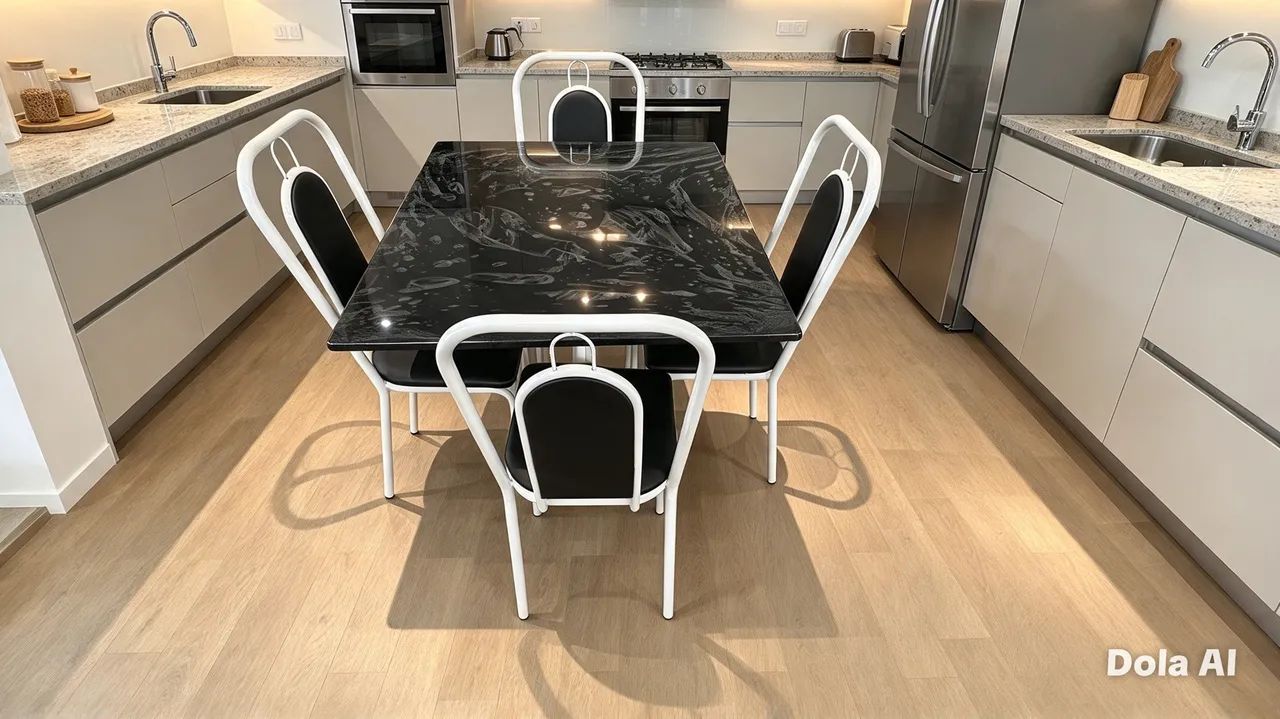 Mesas com 4 cadeiras ,70x70 novas , * - Foto 2
