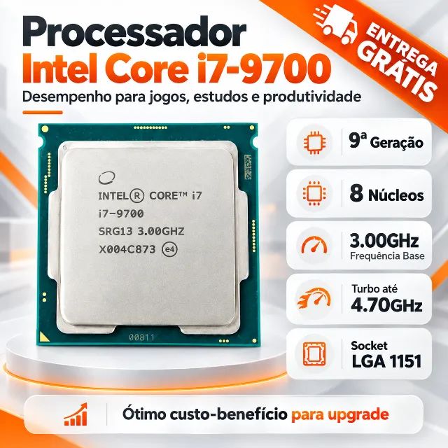 Processador Intel Core i7-9700 9ª Geração 8 Núcleos 4.70GHz