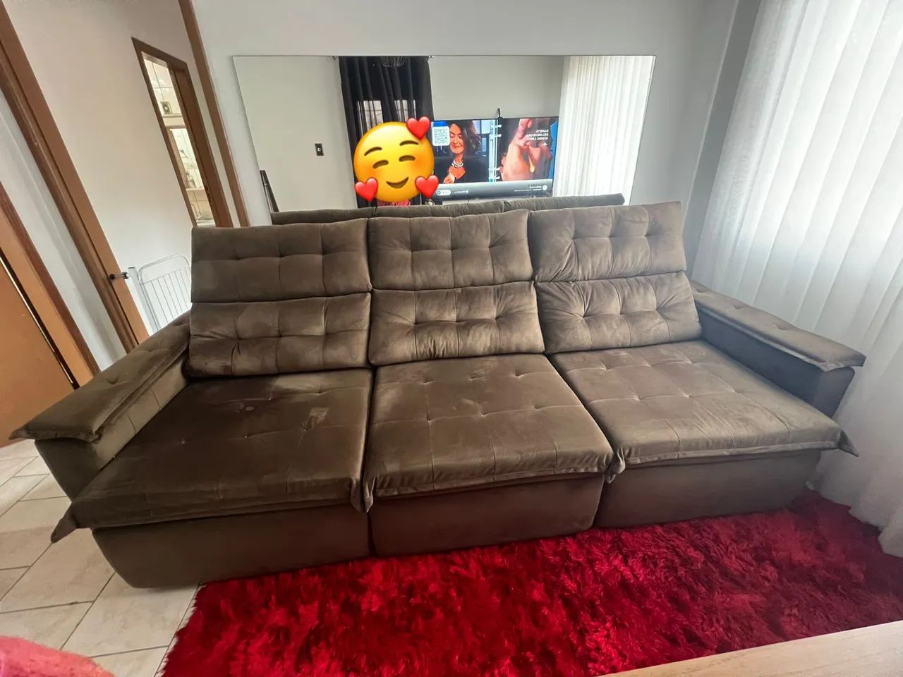 Sofá retrátil e reclinável lindo e impecável!!! - Foto 2
