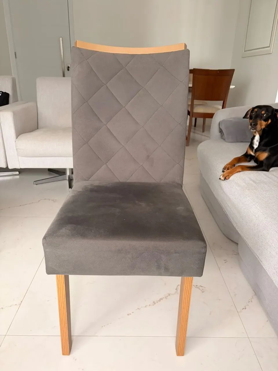 Mesa de jantar 6 cadeiras tampo de vidro 1,70m - Foto 3