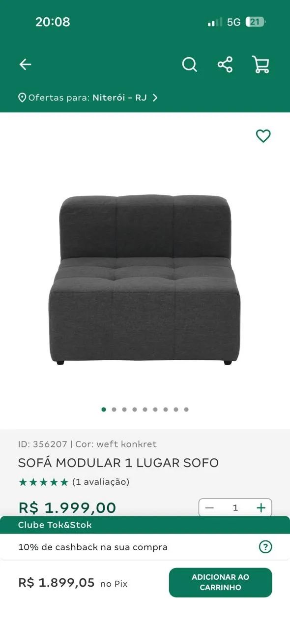 Sofá SoFo Modular TOK STOK - Foto 3