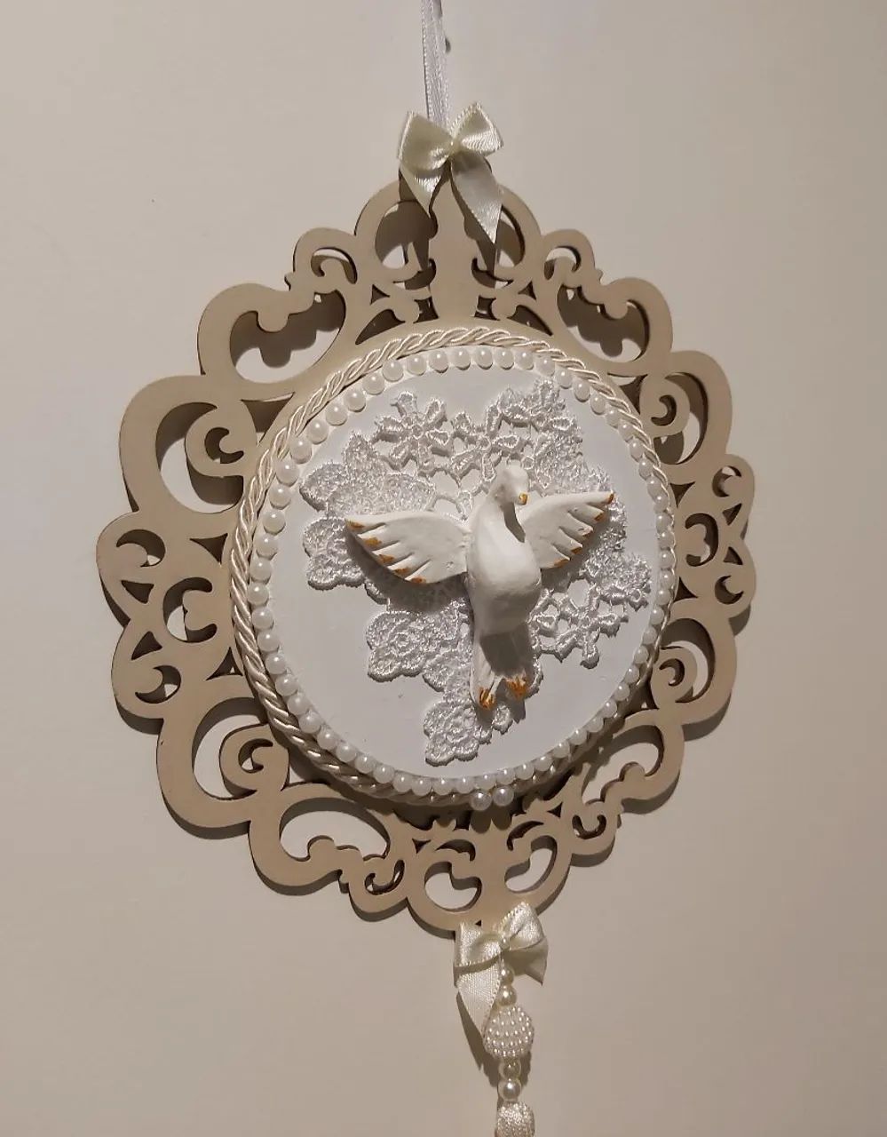 Mandala de Espirito Santo - bege e branco - Foto 5