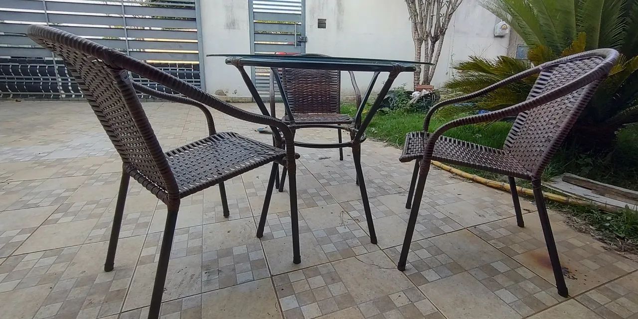 MESA COM CADEIRA FIBRA SINTÉTICA  - Foto 4