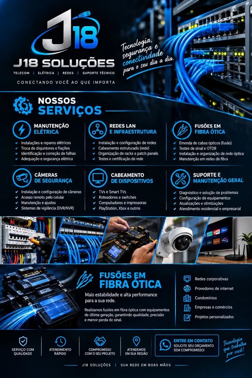 Serviços em redes Lan e eletricidade