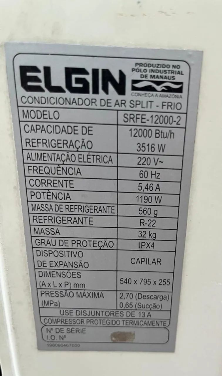 Ar split Elgin 12k/220V com controle e suporte higienizado  - Foto 4