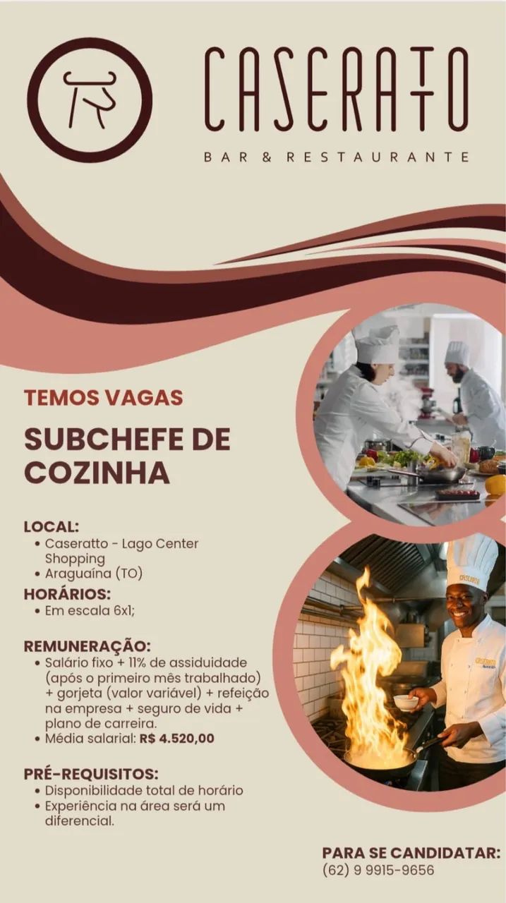 Subchefe de cozinha
