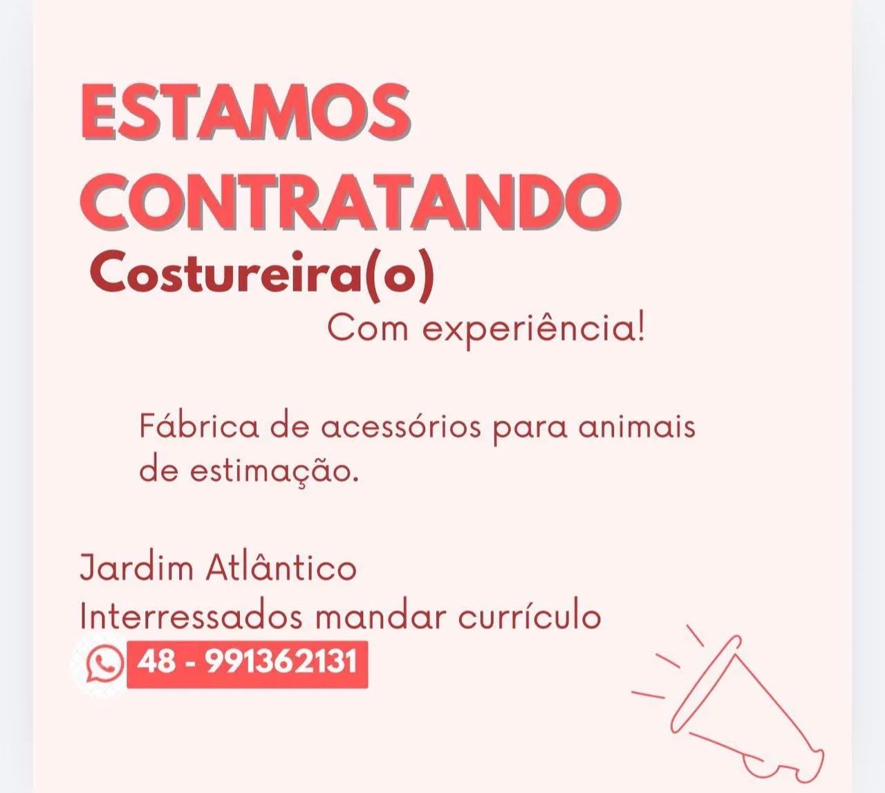 Costureira ou Auxiliar de Produção 