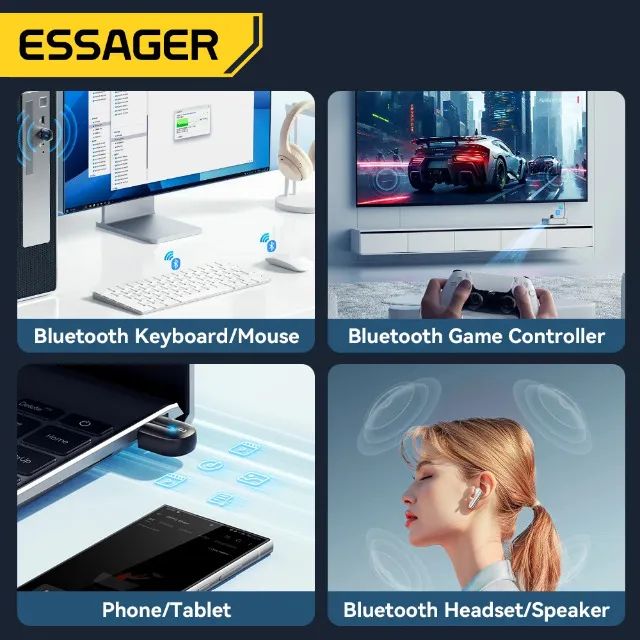 Adaptador Bluetooth 5.3 para Computador Essager - Foto 3