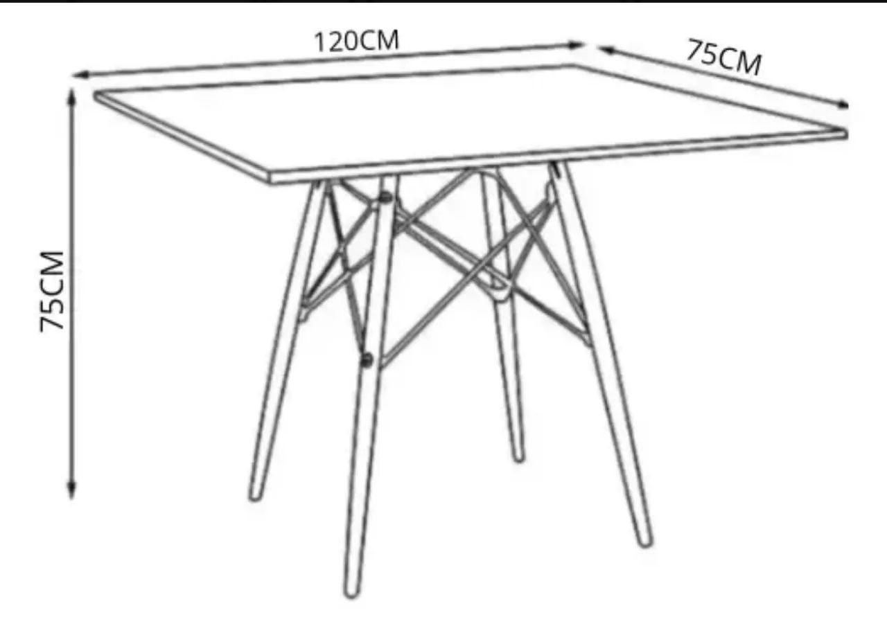 Mesa de Jantar Eiffel Retangular 120 cm Tampo de Madeira - Foto 4