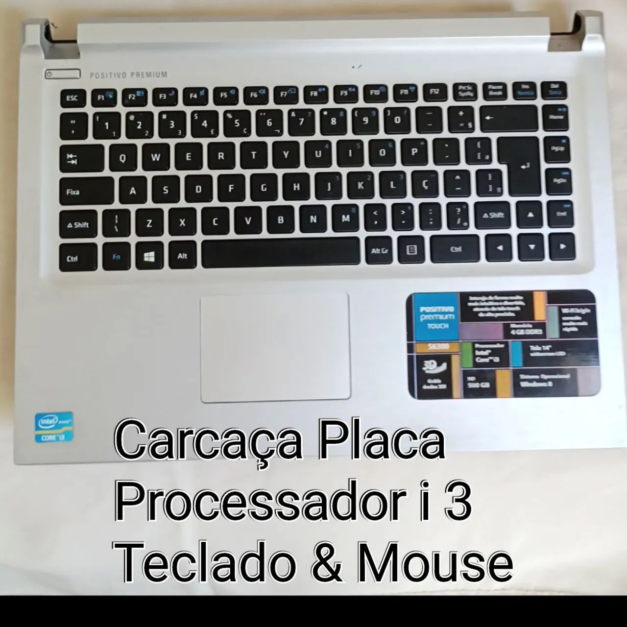 Carcaça+ Placa Mãe i 3+Vídeo integrado 512Mb Teclado & Mouse Touch 
