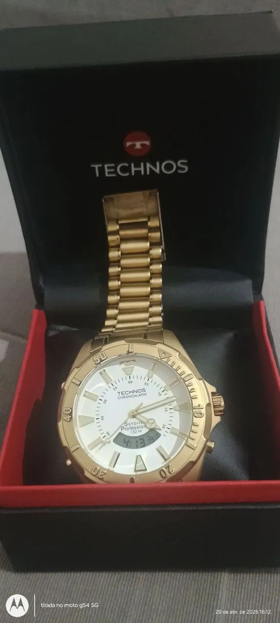 Relógio technos original Dourado à prova d'água - Foto 3