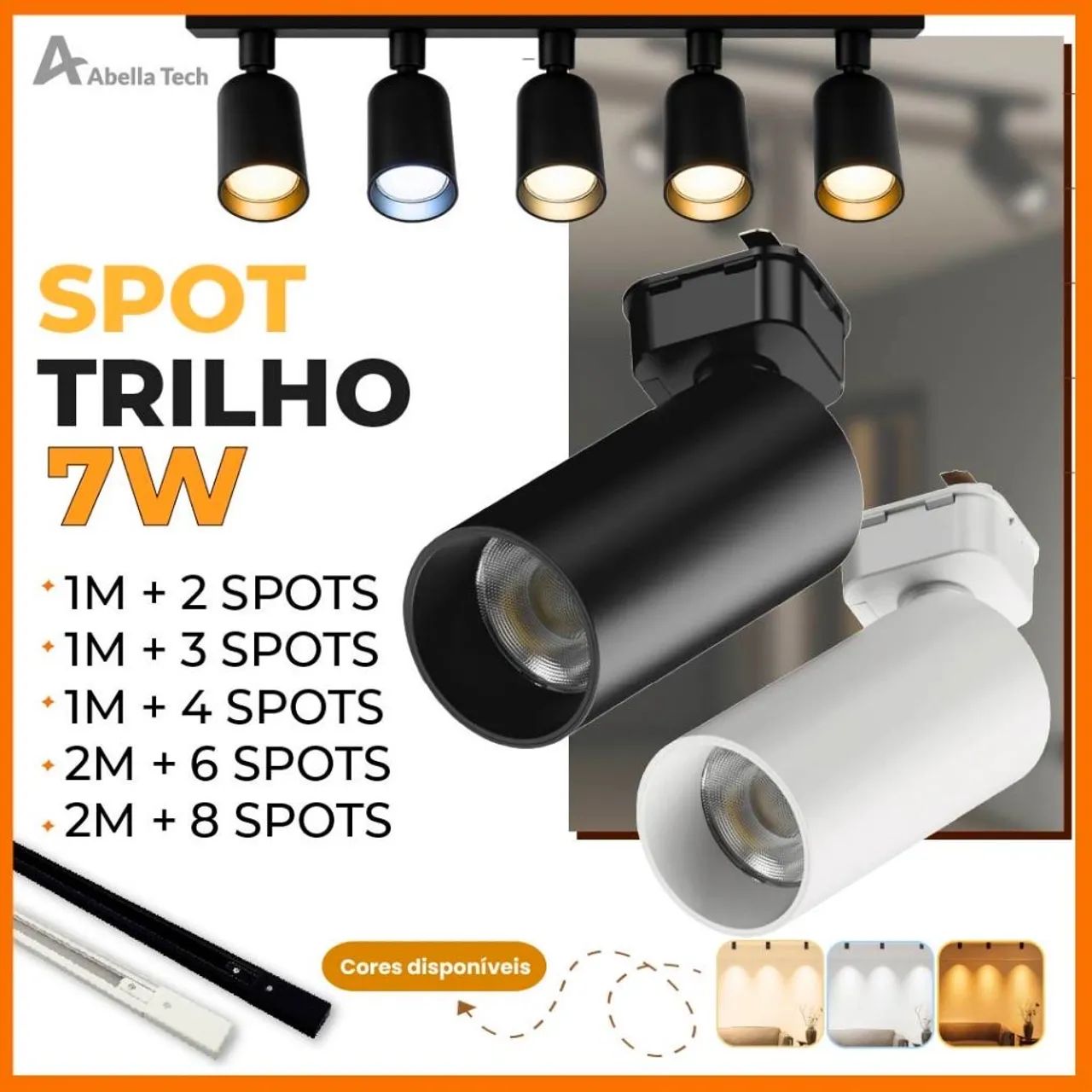 TRILHO SPOT LED 10w - ILUMINAÇÃO MODERNA E ELEGANTE! - Foto 4
