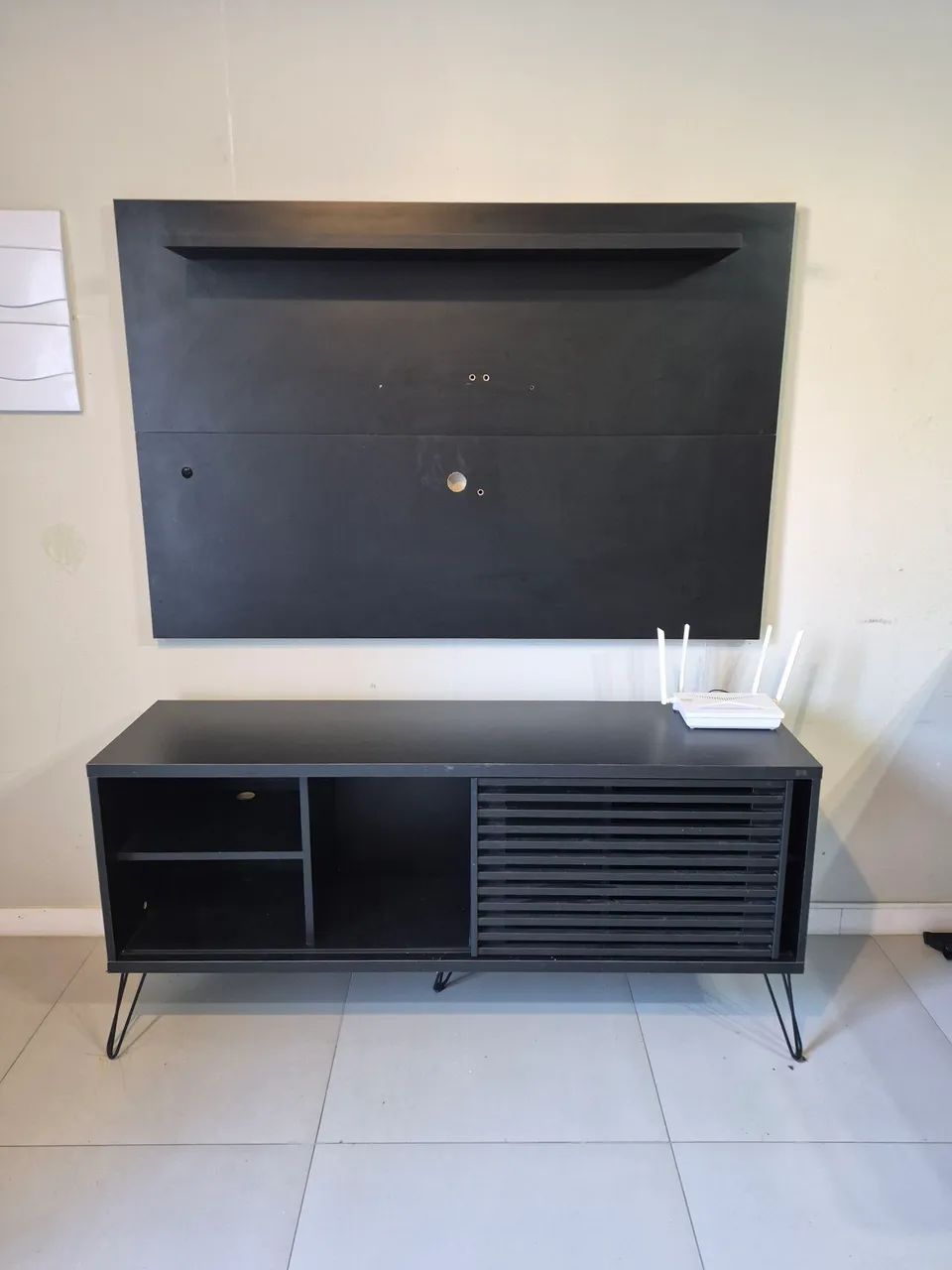 Rack e painel cor preto para TV de ate 55''