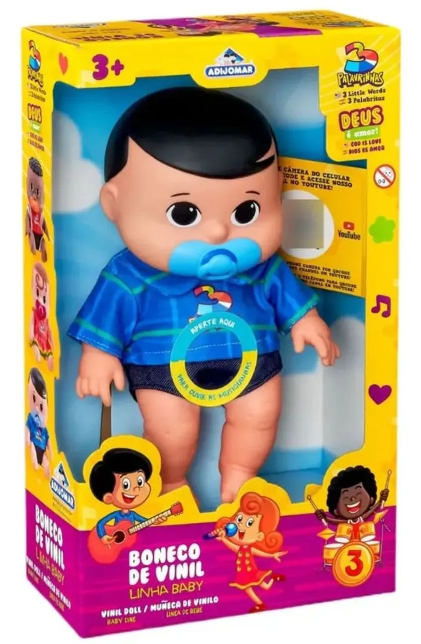 BONECO 3 PALAVRINHAS MUSICAL