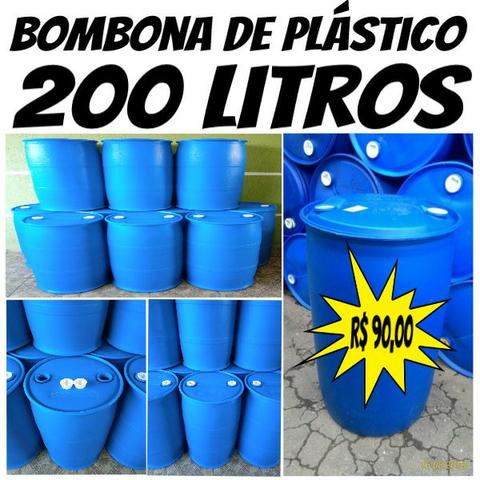 Bombona 200 Litros / Tambor / Galão / Tonel / Reservatório de plástico Tampa Fixa