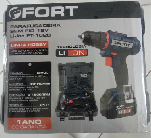 FURADEIRA e PARAFUSADEIRA 18V FORT - $ 250,00